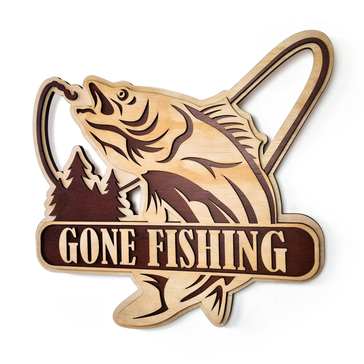 Personalised Layered Fishing Sign